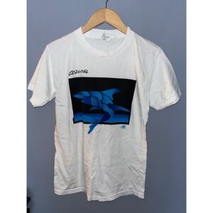 Vintage Cozumel Shark Graphic T Shirt White PEER WEAR Short Sleeve Size S
